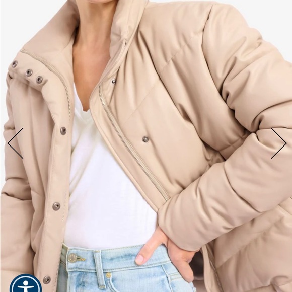 Splendid Faux Leather Jacket Puffer - NWT - Picture 2 of 5